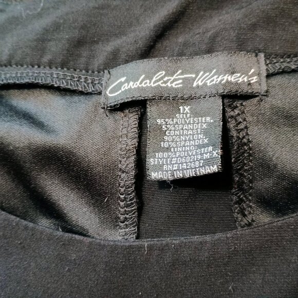 EUC: Candalite Sze 1X Black Maxi Dress with Lace Bodice - Picture 3 of 7